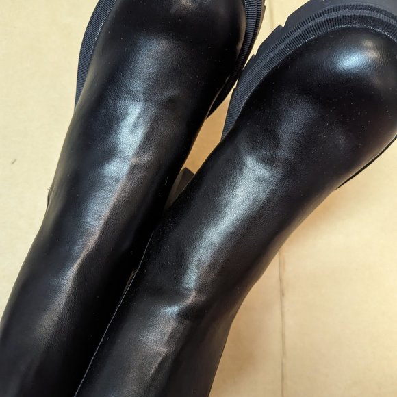 ZARA Block HEEL LUG SOLE CHELSEA ANKLE BOOTS BOOTIES BLACK EU size 38 US 7.5 NWT - Picture 8 of 9